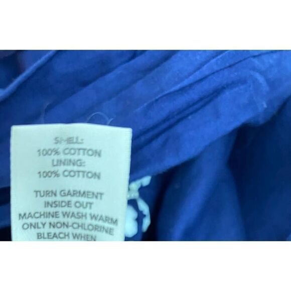 Ann Taylor Loft Cottagecore Beaded Halter Dress 100% Cotton Blue White 2 - Picture 9 of 9